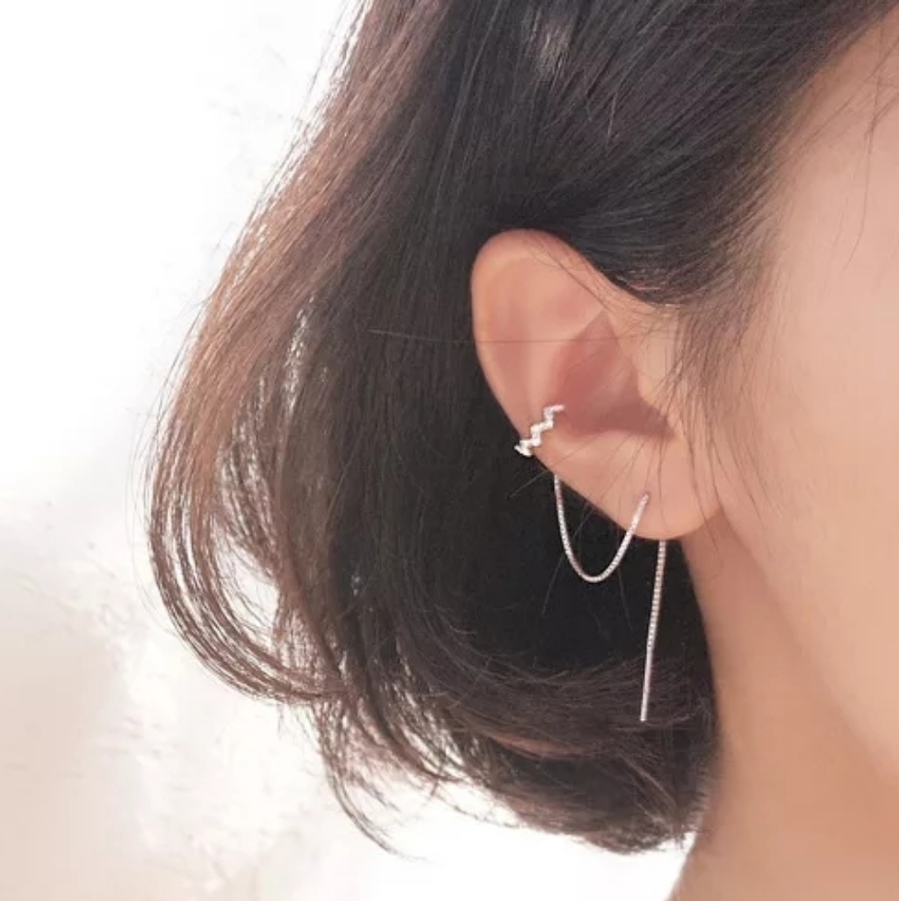 925 sterling silver chain earring